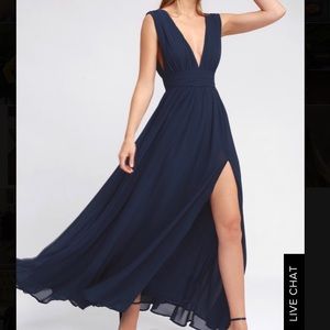 Lulus Navy Heavenly Hues Maxi Dress Small